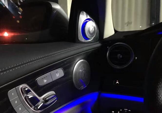 奔驰E200 E300改柏林之声旋转高音桃木方向盘