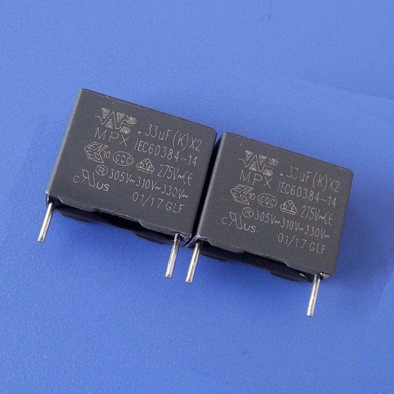X2安规电容塑料外壳金属化薄膜抗干扰电容334K275VAC  安规电容X2  塑料外壳电容器