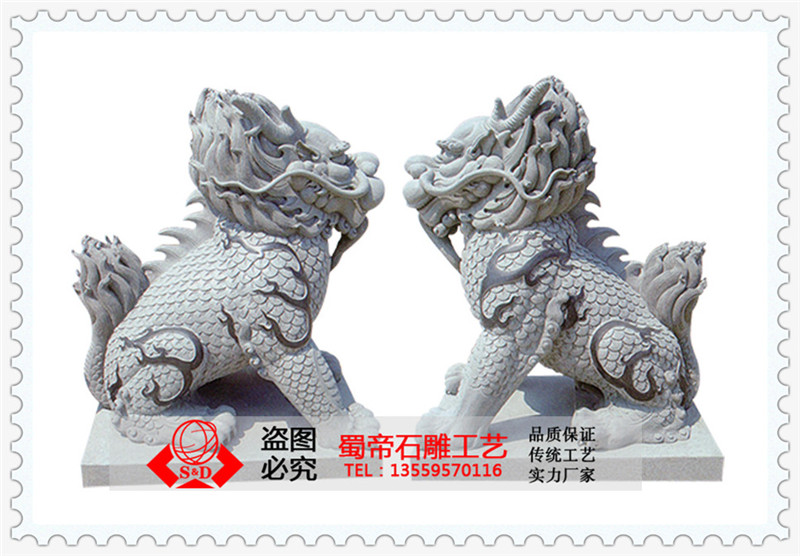 石雕麒麟 青石镇宅神兽麒麟图片 福建厂家批发