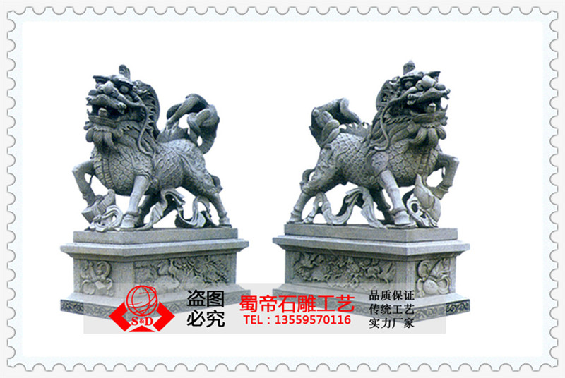 石雕麒麟 青石镇宅神兽麒麟图片 福建厂家批发