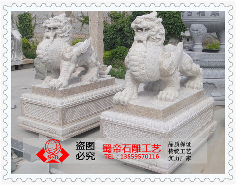 惠安石雕貔貅 汉白玉镇宅神兽貔貅 厂家专业加工批发