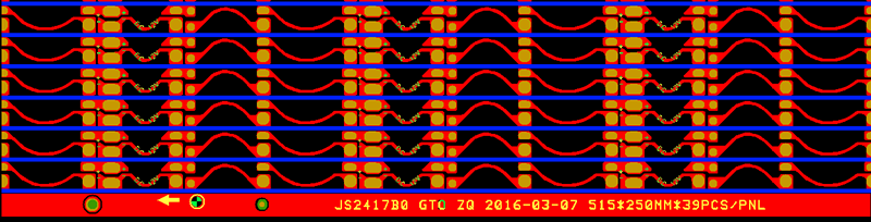 JG竞国 S型2835 60灯/米 500*6PCB线路板  PCB电路板  FPC线路板  灯带线路板