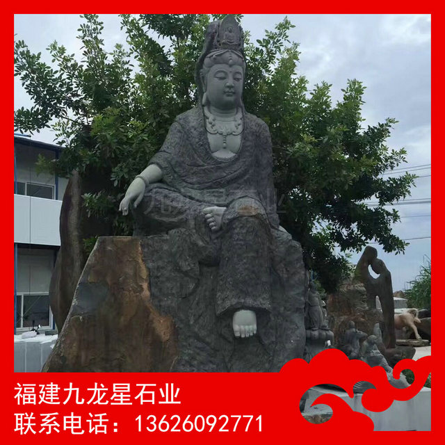 观音佛像石雕厂家 室外滴水观音石像