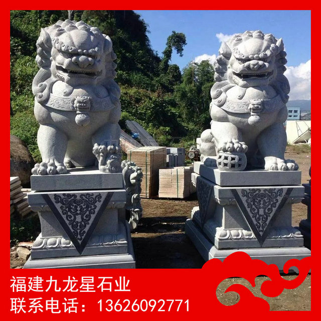 石雕狮子现货优质青石狮子惠安献钱石狮子