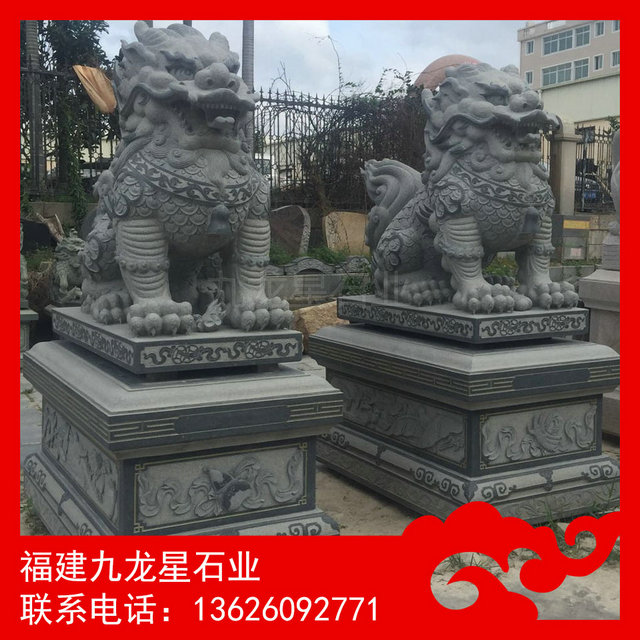 现货石雕麒麟 石麒麟报价 芝麻黑石麒麟