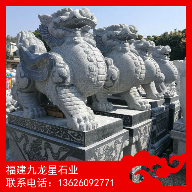 现货石雕貔貅汉白玉貔貅惠安石雕手工雕刻