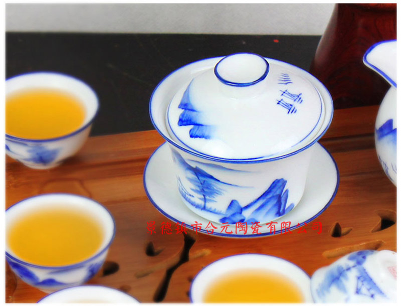 景德镇手绘青花瓷茶具套装 手绘礼品陶瓷茶具&nbsp;&nbsp;手绘茶具套装&nbsp;&nbsp;景德镇手绘茶具