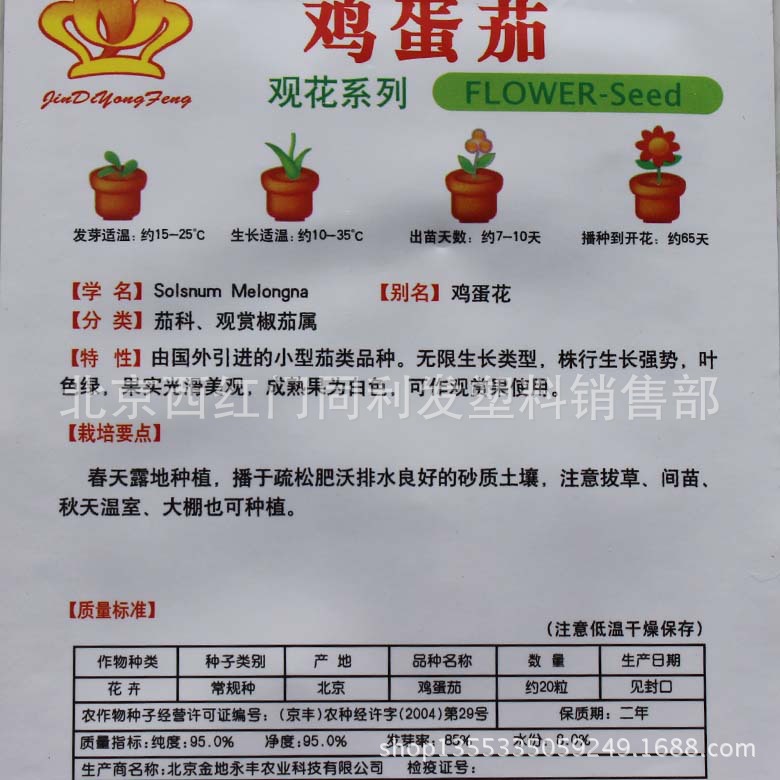 阳台专用观赏茄子小白茄子 鸡蛋茄 约20粒