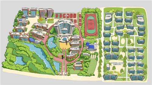 手绘地图,麦扑小鹿导游,中国计量大学科技  浙江大学玉泉校区  浙江机电职业技术