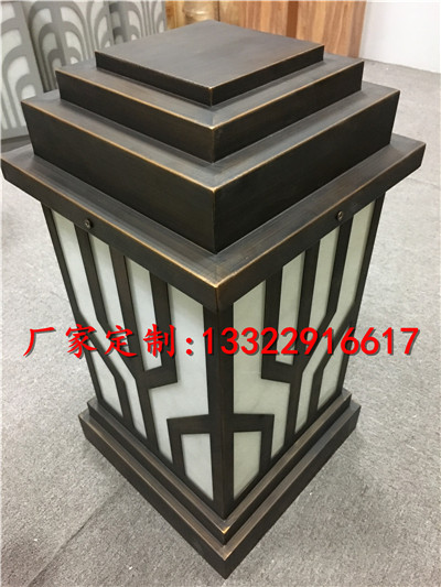 灯柱铁柱柱头灯、门口立柱灯、仿云石透光石柱头灯  仿云石柱头灯