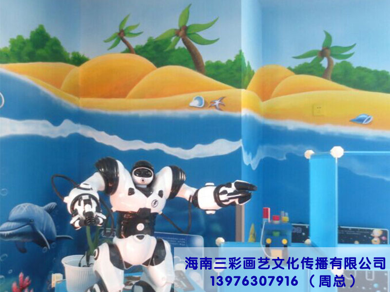 海口会计展厅壁画 海南墙绘_别具风格&nbsp;&nbsp;海南外墙墙体彩绘&nbsp;&nbsp;海南会馆墙体彩绘
