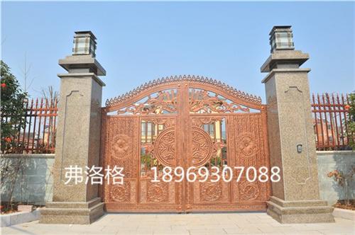 别墅铝艺庭院大门|铝艺庭院大门|弗洛格铝  铝艺庭院大门厂  铝艺庭院大门定做