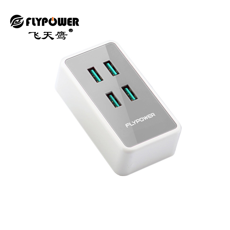 5V4A 多口USB充电器 灰白色  电源适配器
