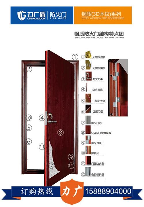 常闭防火门、力广门窗让您家装更放心、乙级  甲级常闭防火门供  乙级常闭防火门供