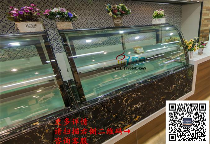 弧形后开门蛋糕柜，网咖面包甜品冷藏柜  后移门蛋糕西点吧台柜