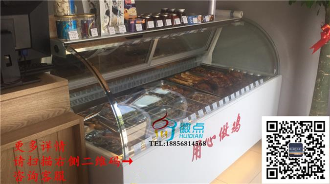 绝味鸭脖保鲜柜，卤菜熟食冷藏展示柜，大理石鸭脖柜定做