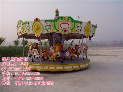 旋转木马生产厂家、濮阳 旋转木马、郑州顺  卡通旋转木马图片  儿童游乐旋转木马