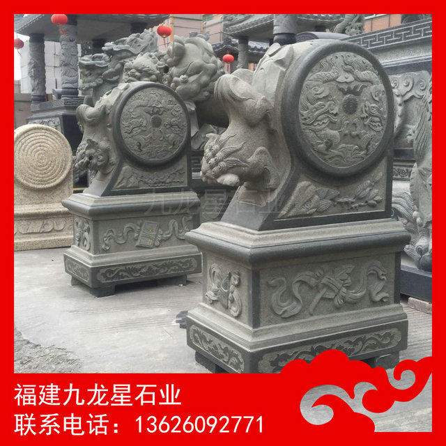 现货石鼓 订做抱鼓石 花岗岩石鼓加工