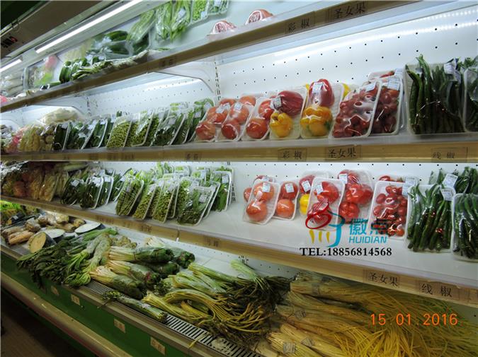 超市风幕柜定做，蔬菜熟食立风柜，立式果蔬保鲜柜