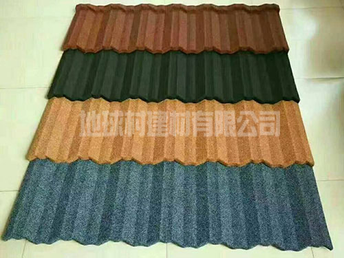 山东彩石金属瓦生产厂家 罗马瓦 诺森瓦安装 金属彩石瓦