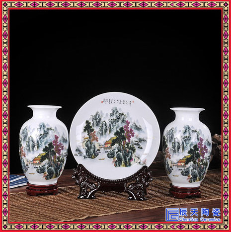现代装饰品 凌乱线条 家饰 工艺品 陶艺三件套 摆件花瓶