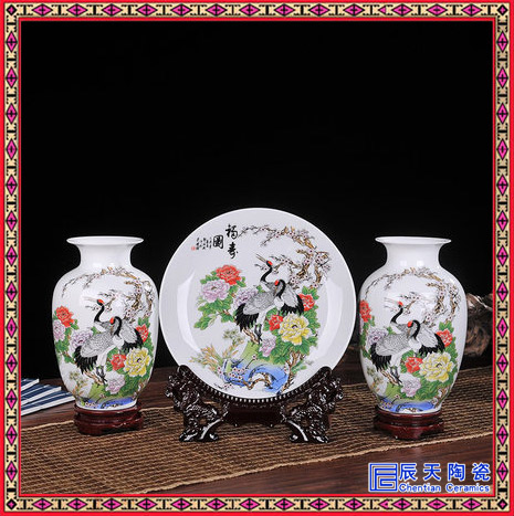 现代装饰品 凌乱线条 家饰 工艺品 陶艺三件套 摆件花瓶
