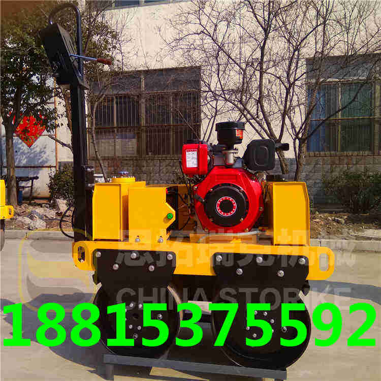 手扶小型压路机半吨重量操作方便  小型双轮压路机  振动路面压路机  手扶式压路机价格
