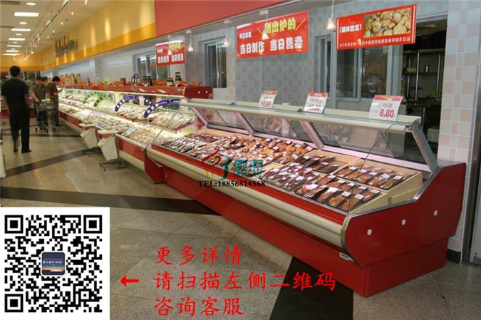 灌阳超市熟食保鲜柜，卧式鸭脖柜，商用凉菜卤味冰柜  卧式鸭脖展示柜