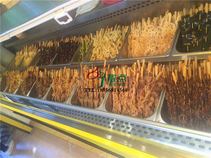 廖记棒棒鸡冰柜、自选钵钵鸡冷藏柜、开心猫串串柜定做  廖记棒棒鸡展示柜
