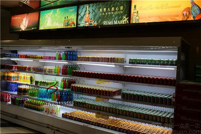 界首KTV酒水冷藏柜，酒吧啤酒饮料展示柜，KTV直角立风柜