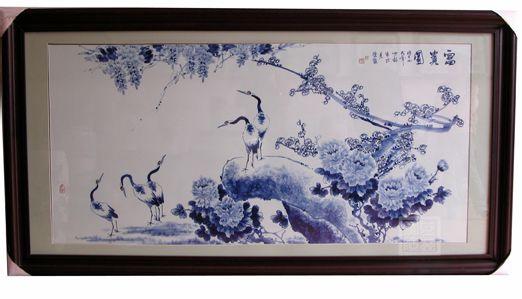 景德镇陶瓷板画四条屏春夏秋冬梅兰竹菊新中式挂画