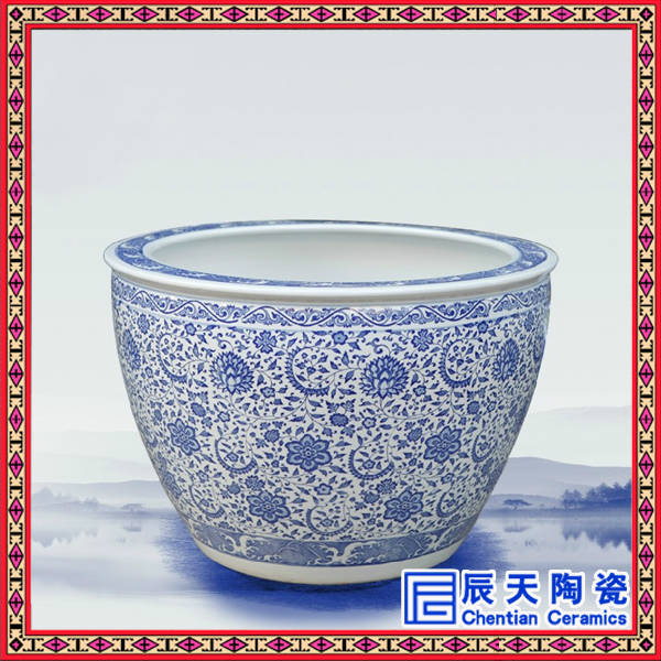 陶瓷大缸 商务礼品大缸 高脚陶瓷大缸