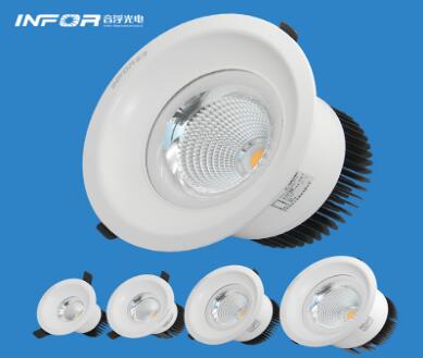音浮LED筒灯 嵌入式LED筒灯 COB天花灯  嵌入式筒灯
