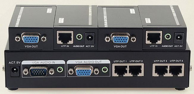 4路VGA100米网络延长器迈拓维矩MT-104T  4路VGA百米延长器  迈拓维矩延长器