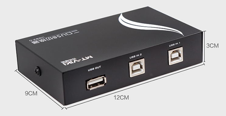 2口手动USB打印共享器迈拓维矩MT-1A2B-CF  迈拓维矩共享器