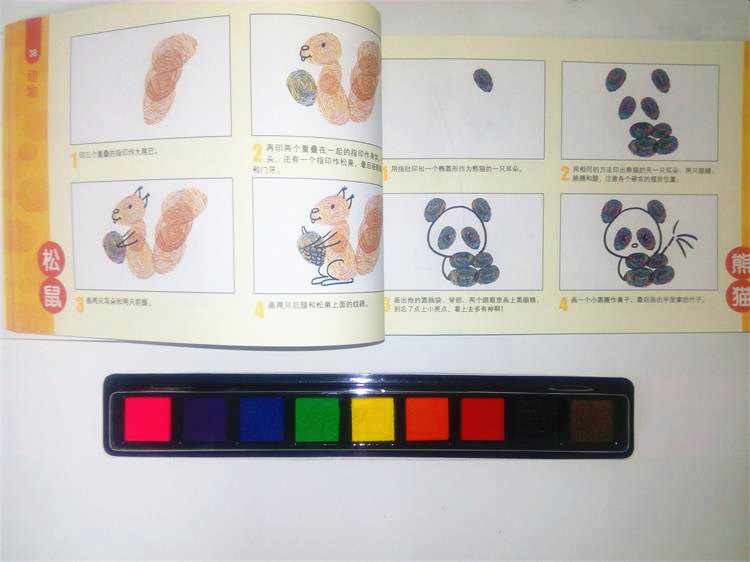 环保无毒的印台-大量供应优惠的儿童手指画  儿童手指画印台  9色印台  彩色印台