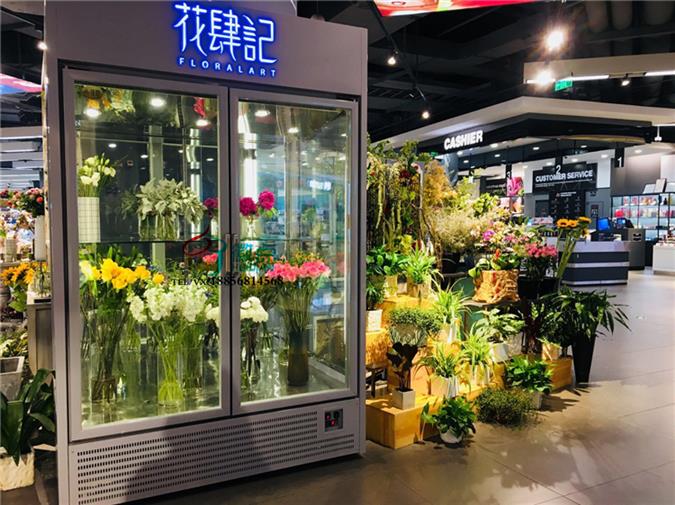 高端花店鲜花柜，风冷豪华鲜花展示柜  招牌灯箱花束保鲜柜