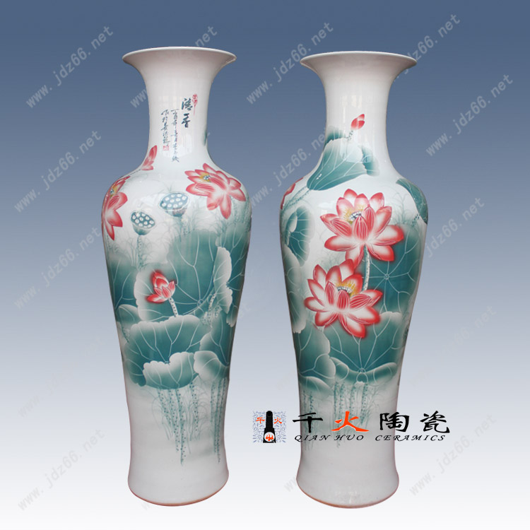 景德镇手绘陶瓷大花瓶厂家  花瓶生产厂家  陶瓷大花瓶图片