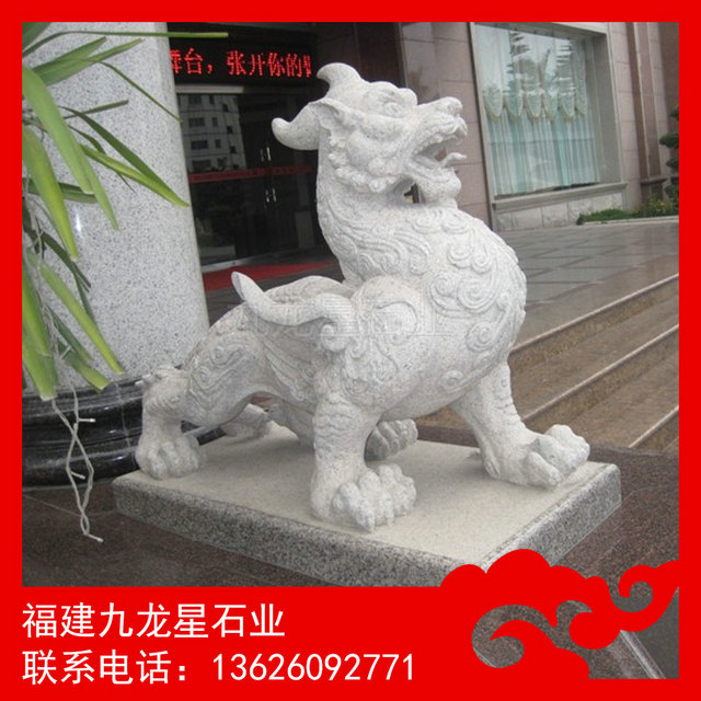 风水神兽石雕貔貅 汉白玉貔貅 雕刻厂家直销