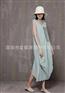 广州品牌女装新品夏装容子木折扣批发尾货棉麻连衣裙