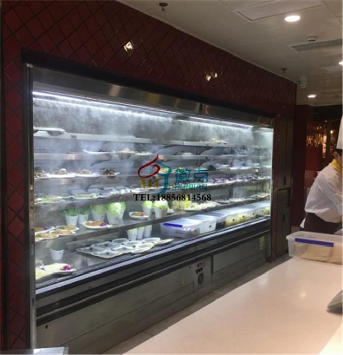 长春火锅喷雾菜品保鲜柜，定做自选菜品柜  徽点不锈钢喷雾菜架