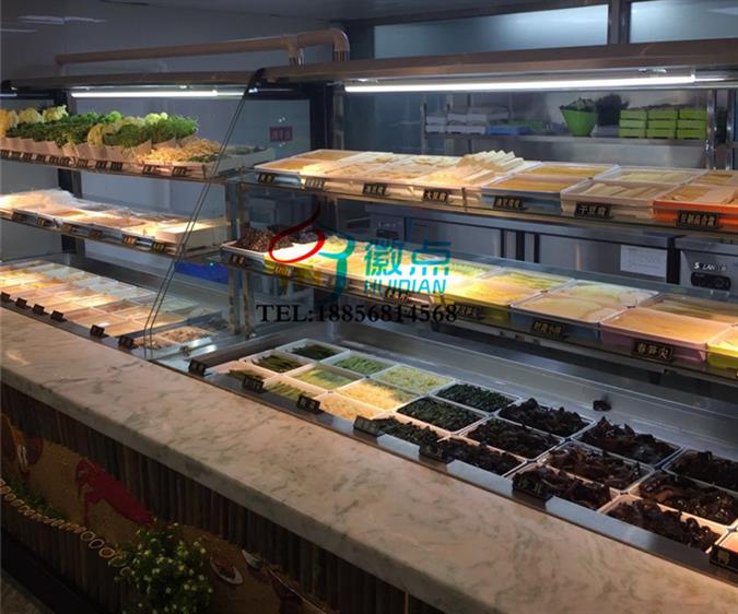 怀化麻辣香锅明档点菜柜，火锅前后开放展示柜  菜品自选保鲜柜