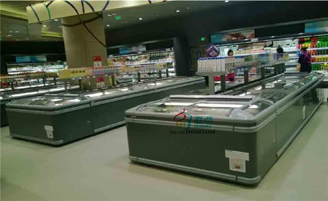 高档速冻水饺展示冷柜，超市豪华组合岛柜  低温冷冻柜