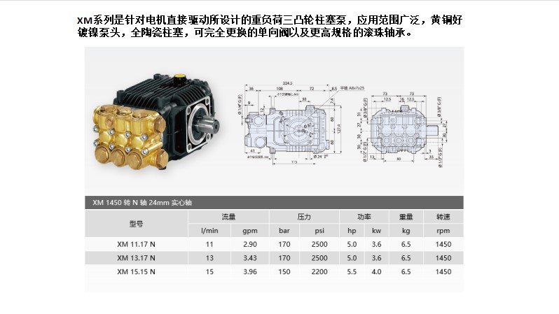 意大利进口AR高压泵柱塞泵XM1515N  园林景观喷雾造雾  农业畜牧业