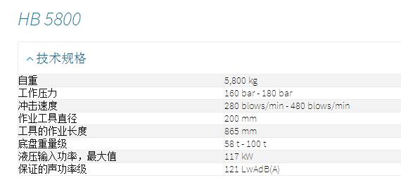 进口阿特拉斯HB10000DP破碎锤全机减震系统