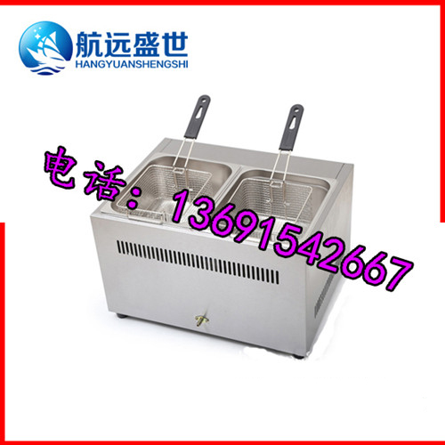 双缸电热油炸鸡腿炉|单缸单筛炸薯条机器  商用油炸薯塔的设备  电热双缸双筛油炸炉