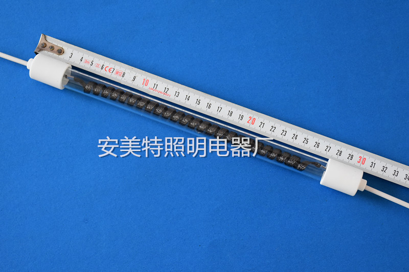 安美特单端碳纤维发热管|采用进口碳丝制作中波灯管  中波碳纤维加热管  卤素石英电热管  红宝石发热管
