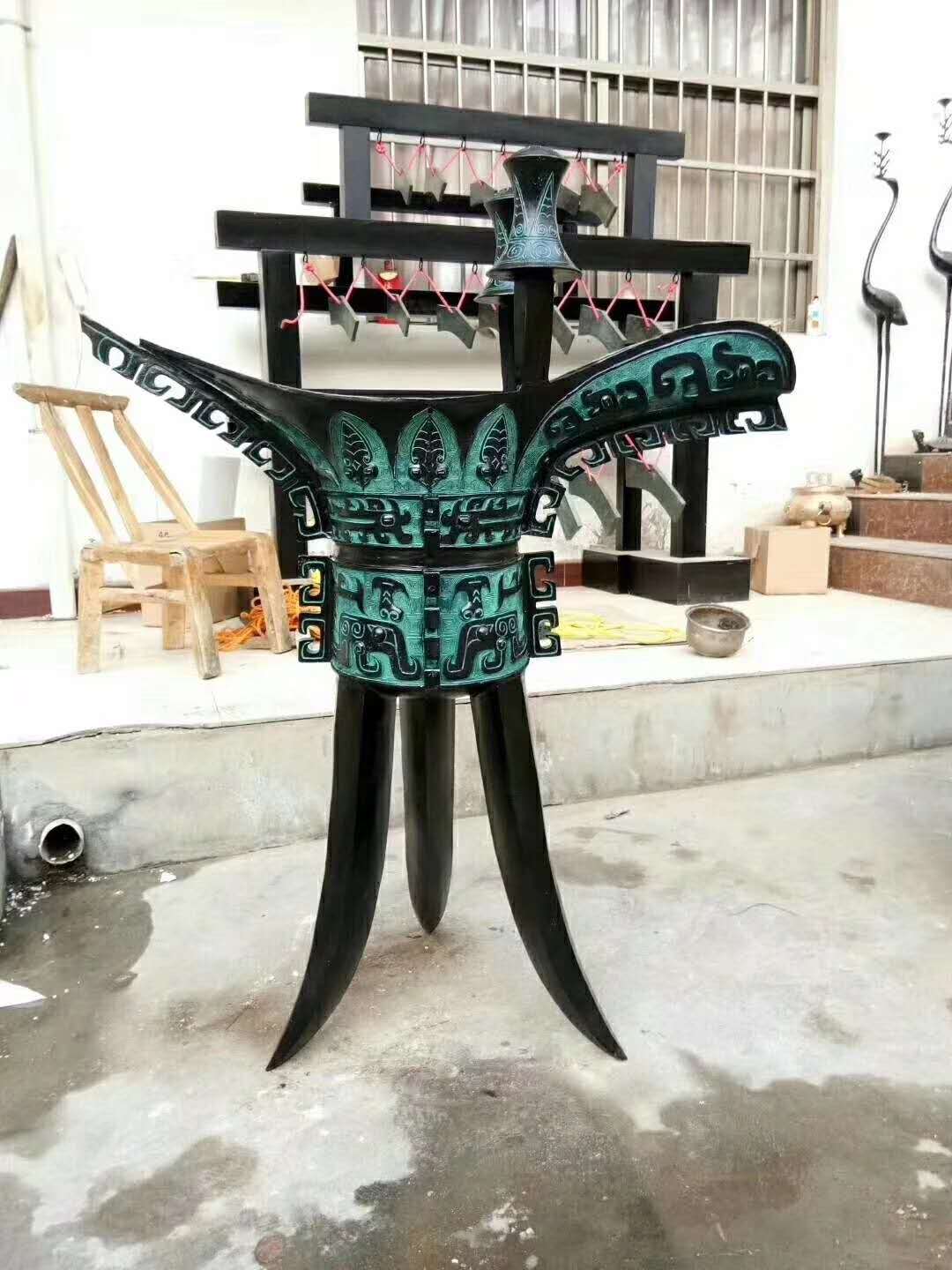 殷墟遗址出土妇好爵铜爵杯青铜器仿古古玩收藏品