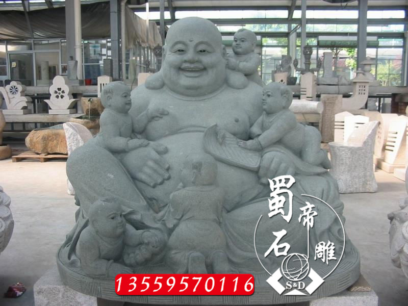 石雕弥勒佛雕塑石雕佛像寺庙园林佛像落地摆件