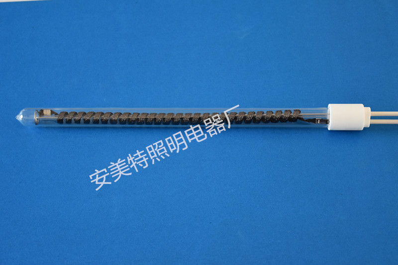 安美特单端碳纤维发热管|采用进口碳丝制作中波灯管  中波碳纤维加热管  卤素石英电热管  红宝石发热管